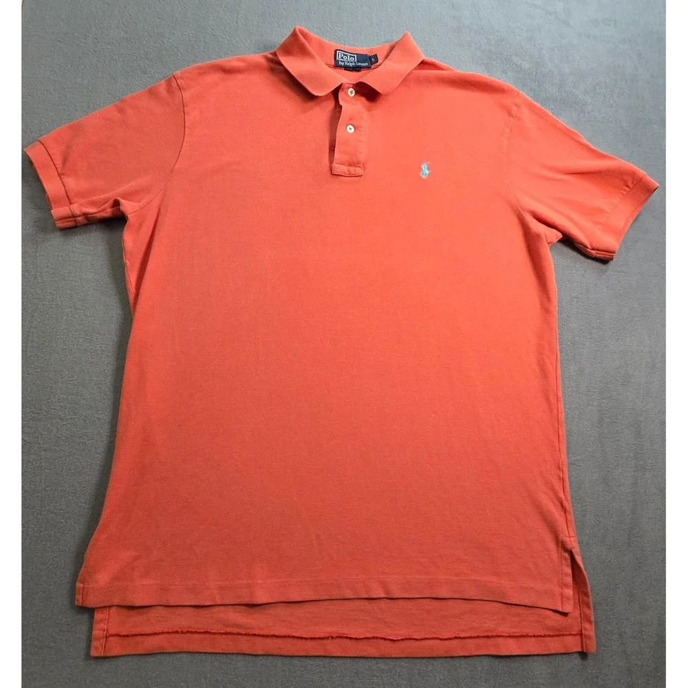 Ralph Lauren Polo Shirt Men Large Orange‎